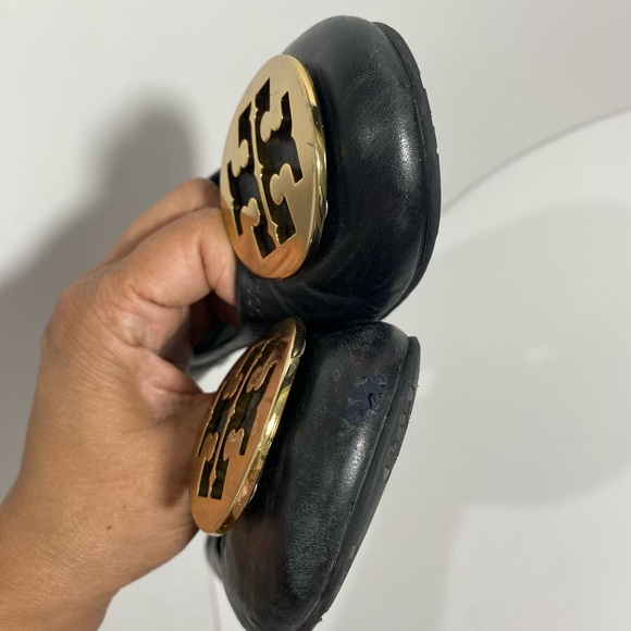 Tory Burch Women’s Leather Black Ballet Flats Sz 9 - Picture 8 of 9